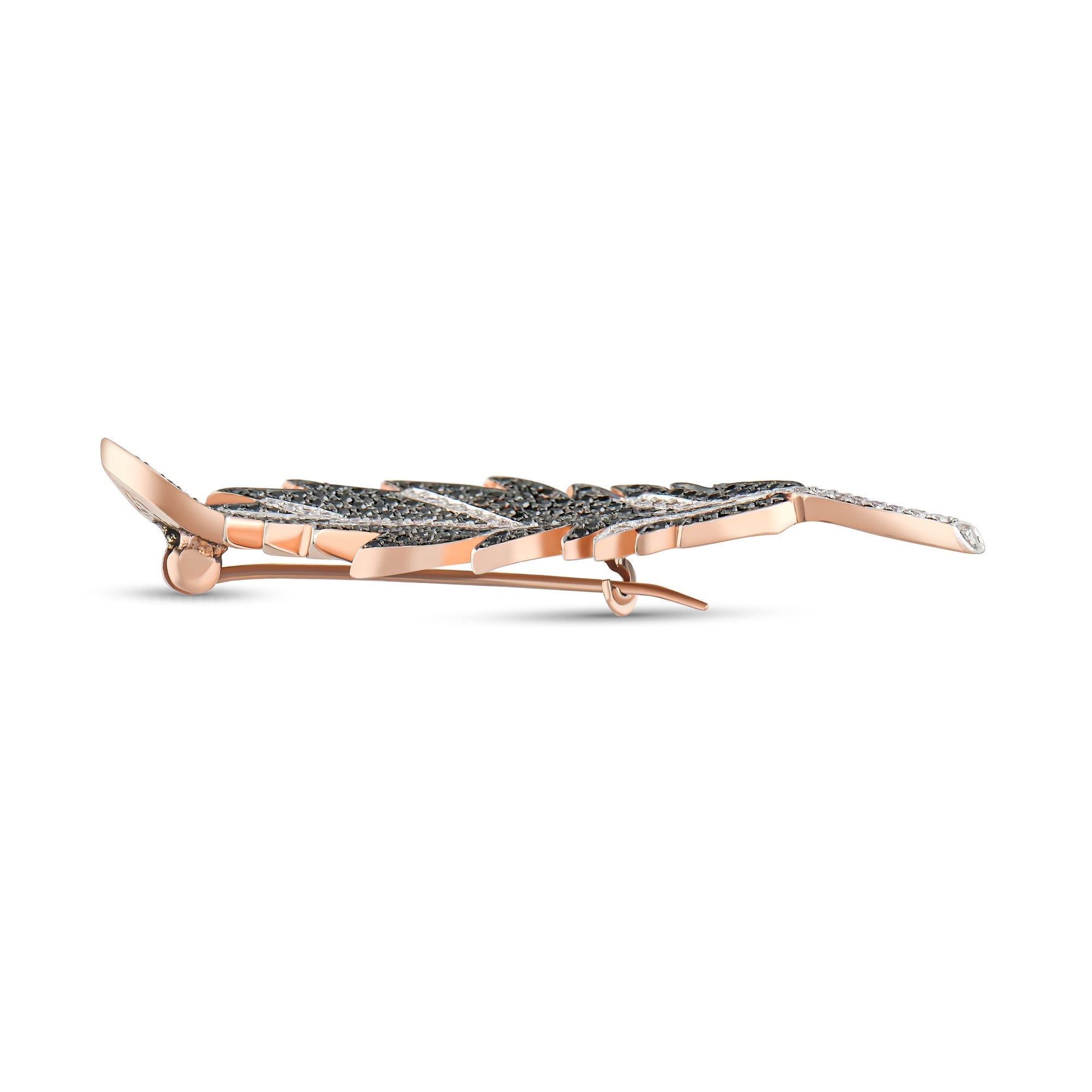 3.15 Carat Natural Diamond Leaf Brooch, Elegant Fine Jewelry for Women - Gold Stone Diamond