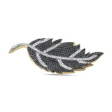 3.15 Carat Natural Diamond Leaf Brooch, Elegant Fine Jewelry for Women - Gold Stone Diamond