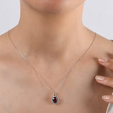 3.01 Carat Natural Diamond and Ruby Necklace – Fine Jewelry Design - Gold Stone Diamond