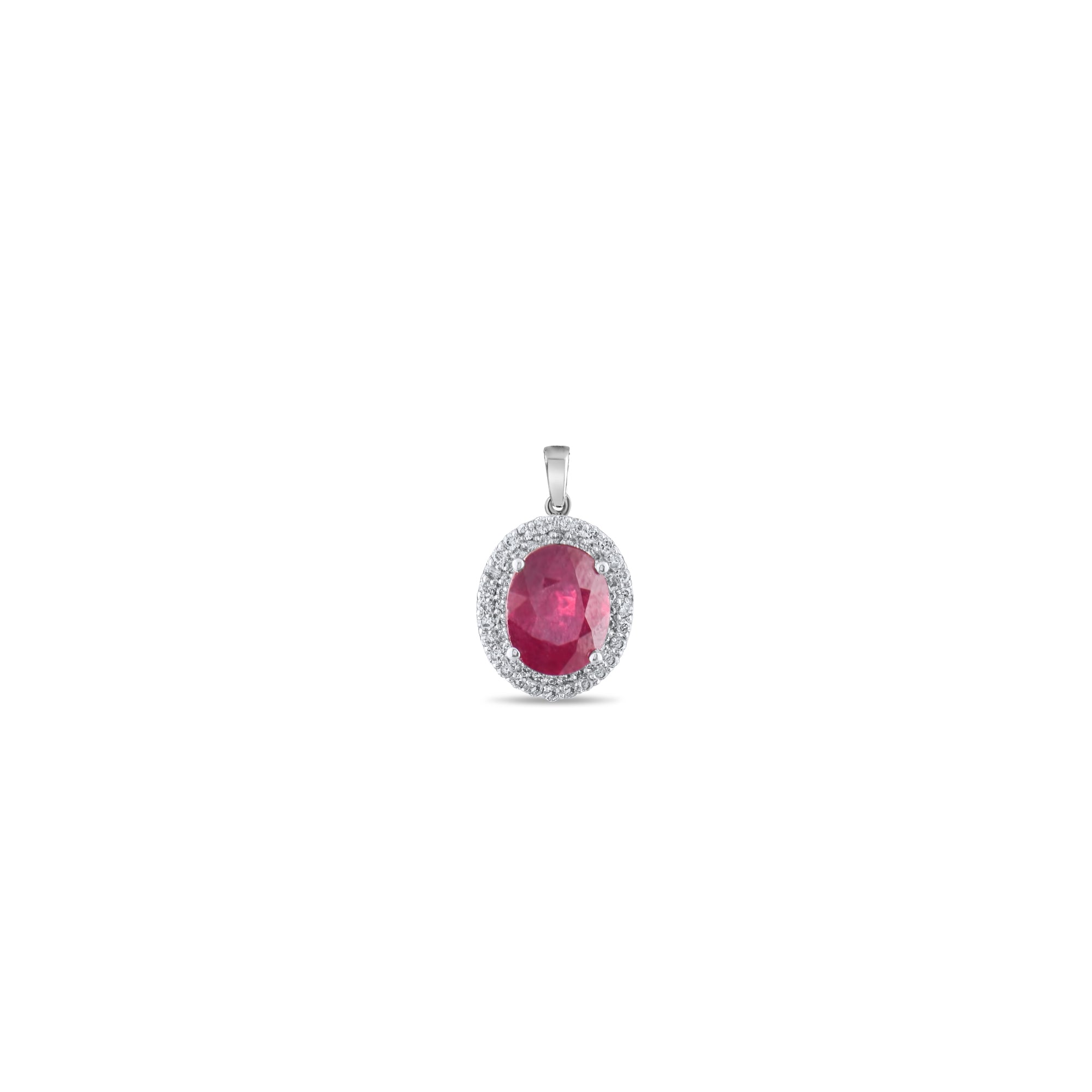 3.01 Carat Natural Diamond and Ruby Necklace – Fine Jewelry Design - Gold Stone Diamond