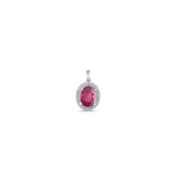3.01 Carat Natural Diamond and Ruby Necklace – Fine Jewelry Design - Gold Stone Diamond