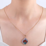 0.21 Carat Natural Diamond Rose Necklace – Elegant Fine Jewelry Design - Gold Stone Diamond