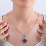 0.21 Carat Natural Diamond Rose Necklace – Elegant Fine Jewelry Design - Gold Stone Diamond