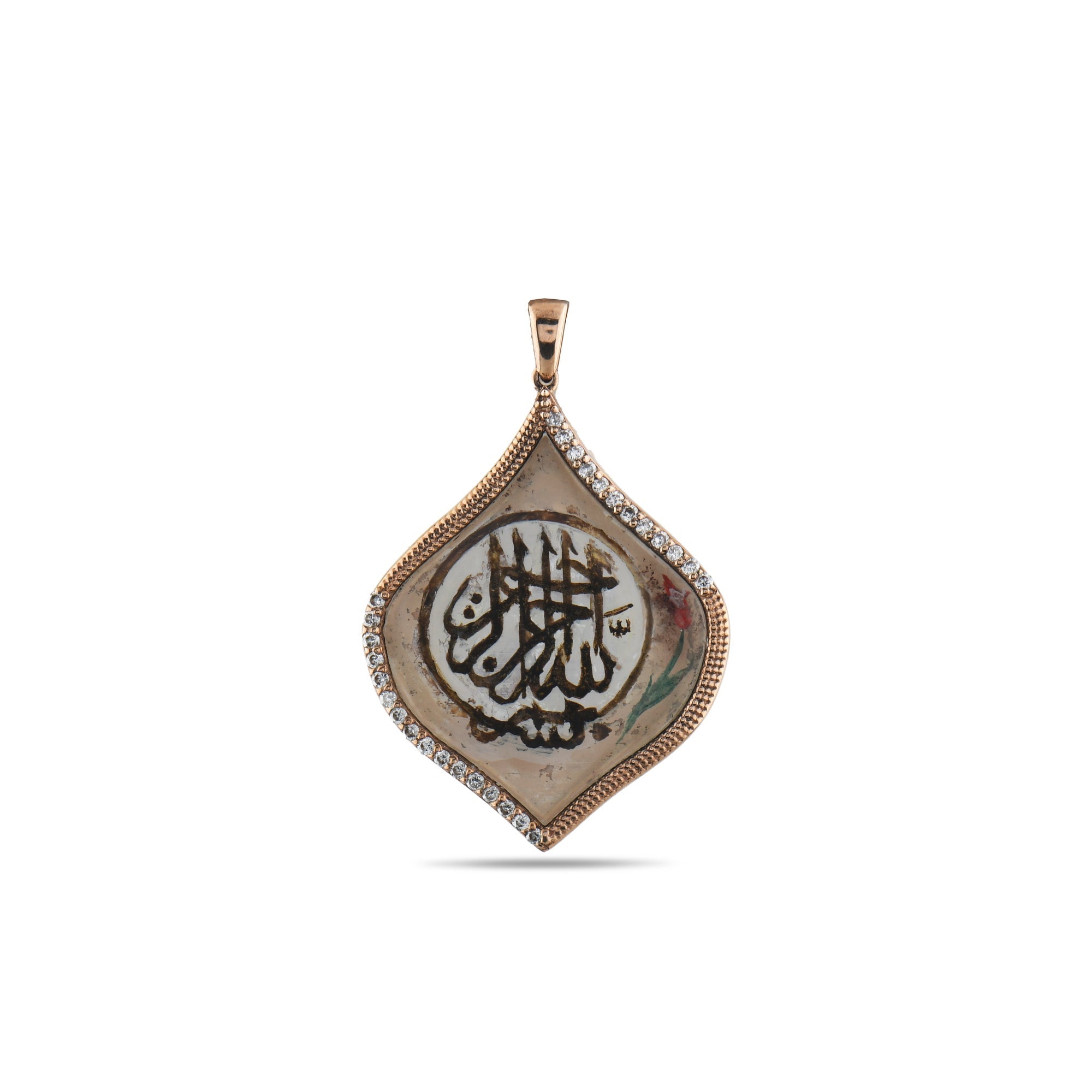 0.21 Carat Natural Diamond Arabic Letter Necklace - Gold Stone Diamond