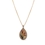 0.18 Carat Natural Diamond Flower Patterned Necklace – Fine Jewelry - Gold Stone Diamond