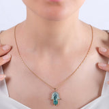 0.17 Carat Natural Diamond Necklace with Seahorse Motif - Gold Stone Diamond