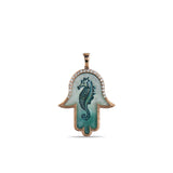 0.17 Carat Natural Diamond Necklace with Seahorse Motif - Gold Stone Diamond