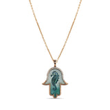 0.17 Carat Natural Diamond Necklace with Seahorse Motif - Gold Stone Diamond