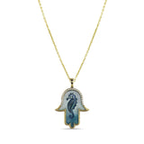 0.17 Carat Natural Diamond Necklace with Seahorse Motif - Gold Stone Diamond