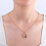 0.16 Carat Natural Diamond Floral Necklace – Elegant Fine Jewelry Design - Gold Stone Diamond