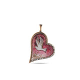 0.17 Carat Natural Diamond Dove Pendant Necklace - Gold Stone Diamond