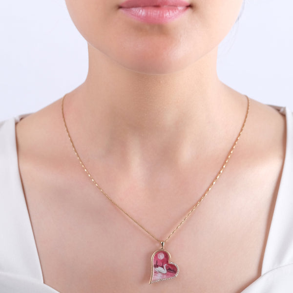 0.17 Carat Natural Diamond Swan Necklace – Elegant Fine Jewelry Design