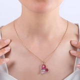 0.17 Carat Natural Diamond Swan Necklace – Elegant Fine Jewelry Design - Gold Stone Diamond