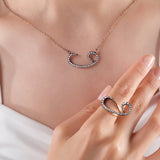 0.5 Carat Natural Diamond Arabic Waw Necklace – Fine Jewelry Design - Gold Stone Diamond