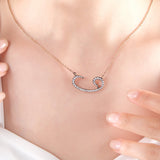 0.5 Carat Natural Diamond Arabic Waw Necklace – Fine Jewelry Design - Gold Stone Diamond
