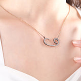 0.5 Carat Natural Diamond Arabic Waw Necklace – Fine Jewelry Design - Gold Stone Diamond