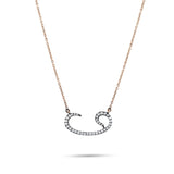 0.5 Carat Natural Diamond Arabic Waw Necklace – Fine Jewelry Design - Gold Stone Diamond