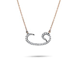 0.5 Carat Natural Diamond Arabic Waw Necklace – Fine Jewelry Design - Gold Stone Diamond