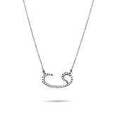 0.5 Carat Natural Diamond Arabic Waw Necklace – Fine Jewelry Design - Gold Stone Diamond