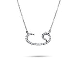 0.5 Carat Natural Diamond Arabic Waw Necklace – Fine Jewelry Design - Gold Stone Diamond