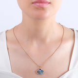 0.17 Carat Natural Diamond Necklace with Bosphorus – Inspired Istanbul Design - Gold Stone Diamond