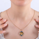 0.12 Carat Natural Diamond Necklace with Istanbul Motif - Gold Stone Diamond