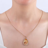 0.19 Carat Natural Diamond Necklace with Istanbul Motif - Gold Stone Diamond