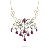 8.34 Carat Natural Diamond and Ruby Necklace – Fine Jewelry Design - Gold Stone Diamond