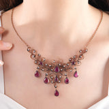 6.6 Carat Natural Diamond and Ruby Necklace – Fine Jewelry Design - Gold Stone Diamond