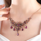 6.6 Carat Natural Diamond and Ruby Necklace – Fine Jewelry Design - Gold Stone Diamond