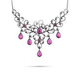 6.6 Carat Natural Diamond and Ruby Necklace – Fine Jewelry Design - Gold Stone Diamond