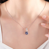 1.07 Carat Natural Diamond and Sapphire Necklace – Fine Jewelry Design - Gold Stone Diamond
