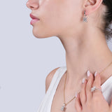 0.05 Carat Natural Diamond Snowflake Necklace – Fine Jewelry Design - Gold Stone Diamond
