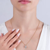 0.05 Carat Natural Diamond Snowflake Necklace – Fine Jewelry Design - Gold Stone Diamond