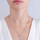 0.05 Carat Natural Diamond Snowflake Necklace – Fine Jewelry Design - Gold Stone Diamond
