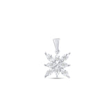 0.05 Carat Natural Diamond Snowflake Necklace – Fine Jewelry Design - Gold Stone Diamond