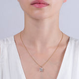 0.05 Carat Natural Diamond Snowflake Necklace – Fine Jewelry Design - Gold Stone Diamond