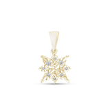 0.05 Carat Natural Diamond Snowflake Necklace – Fine Jewelry Design - Gold Stone Diamond