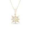 0.05 Carat Natural Diamond Snowflake Necklace – Fine Jewelry Design - Gold Stone Diamond