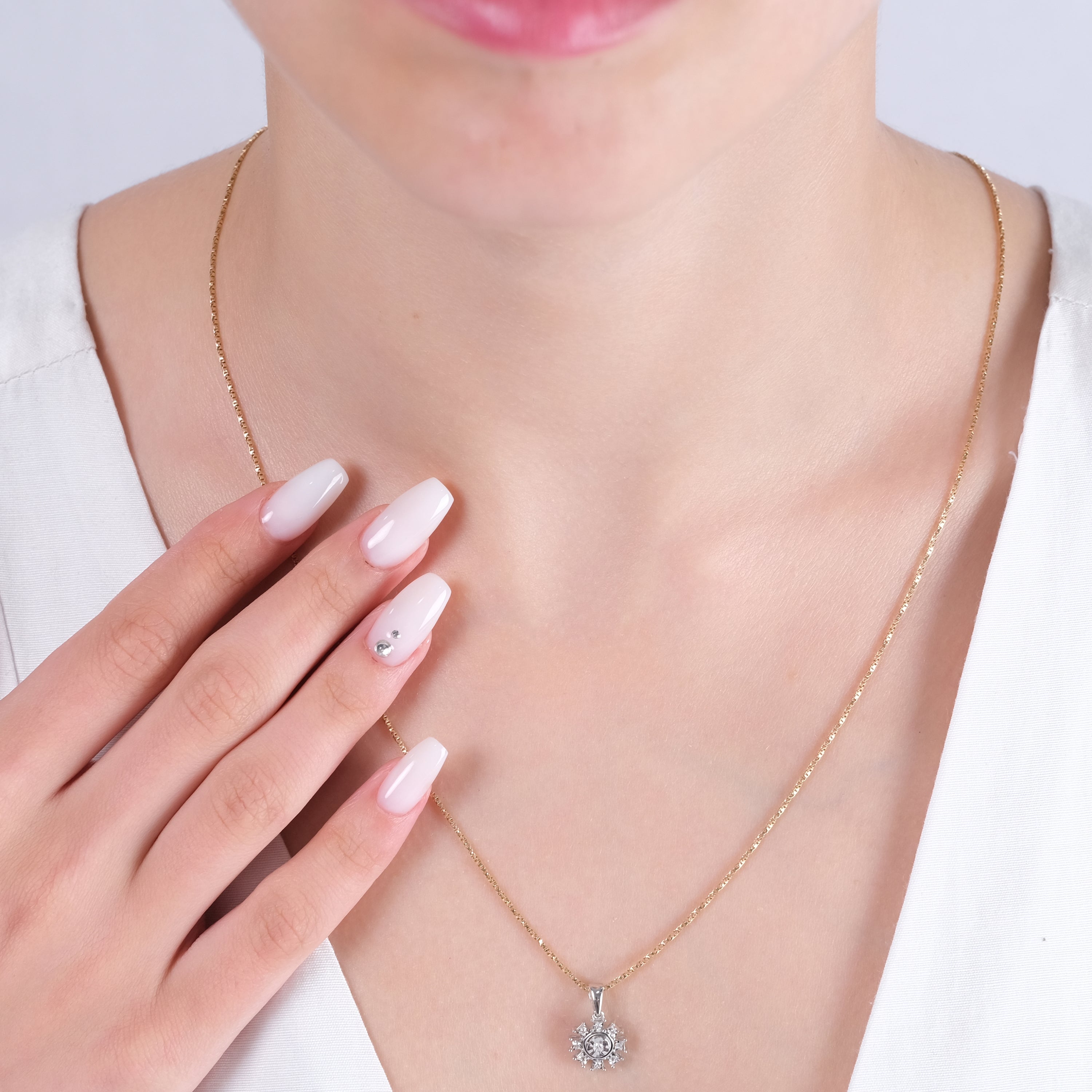 0.05 Carat Natural Diamond Necklace – Elegant Fine Jewelry Design - Gold Stone Diamond