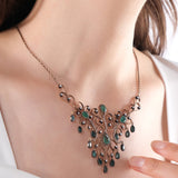 7.28 Carat Natural Diamond and Emerald Necklace – Fine Jewelry Design - Gold Stone Diamond