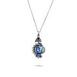 2.6 Carat Natural Diamond and Sapphire Necklace – Fine Jewelry Design - Gold Stone Diamond