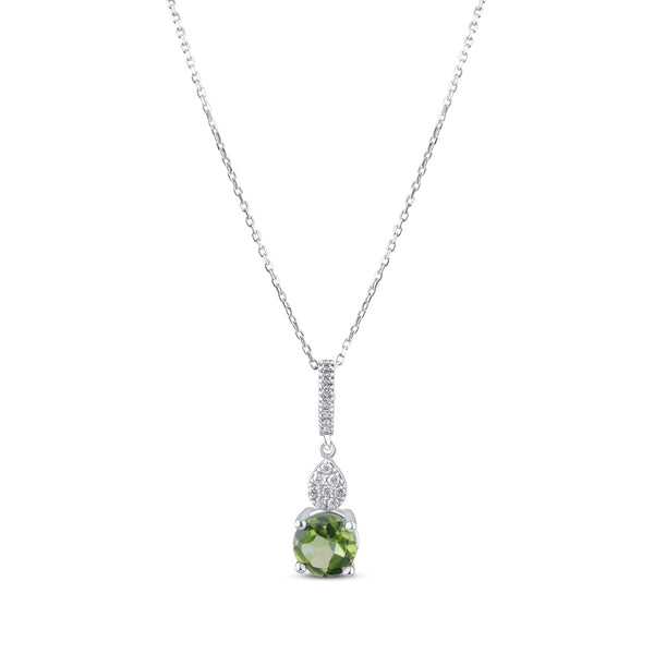 0.74 Carat Natural Diamond and Peridot Necklace – Fine Jewelry Design