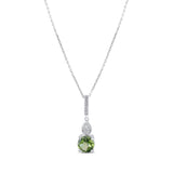 0.74 Carat Natural Diamond and Peridot Necklace – Fine Jewelry Design - Gold Stone Diamond