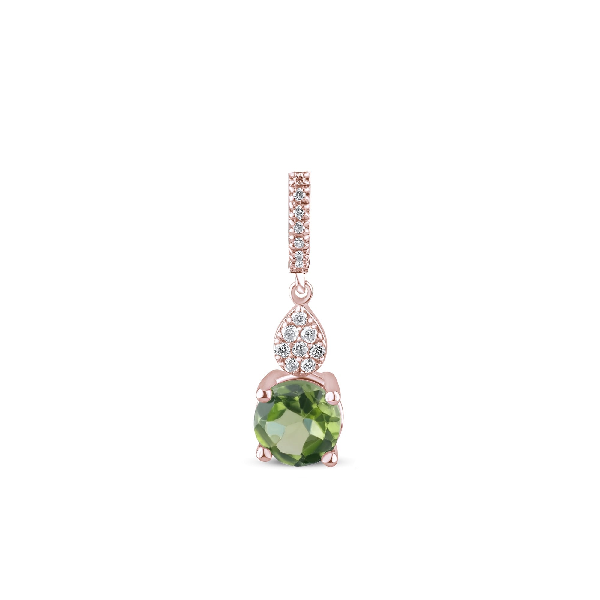 0.74 Carat Natural Diamond and Peridot Necklace – Fine Jewelry Design - Gold Stone Diamond