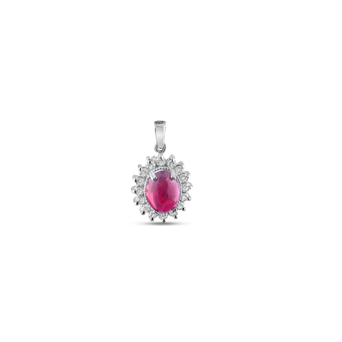 2.80 Carat Natural Diamond and Ruby Necklace – Fine Jewelry Design - Gold Stone Diamond