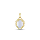 3.46 Carat Natural Diamond and Moonstone Necklace – Fine Jewelry Design - Gold Stone Diamond
