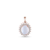 3.46 Carat Natural Diamond and Moonstone Necklace – Fine Jewelry Design - Gold Stone Diamond