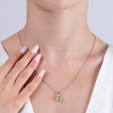 1.03 Carat Natural Diamond and Peridot Necklace – Fine Jewelry Design - Gold Stone Diamond