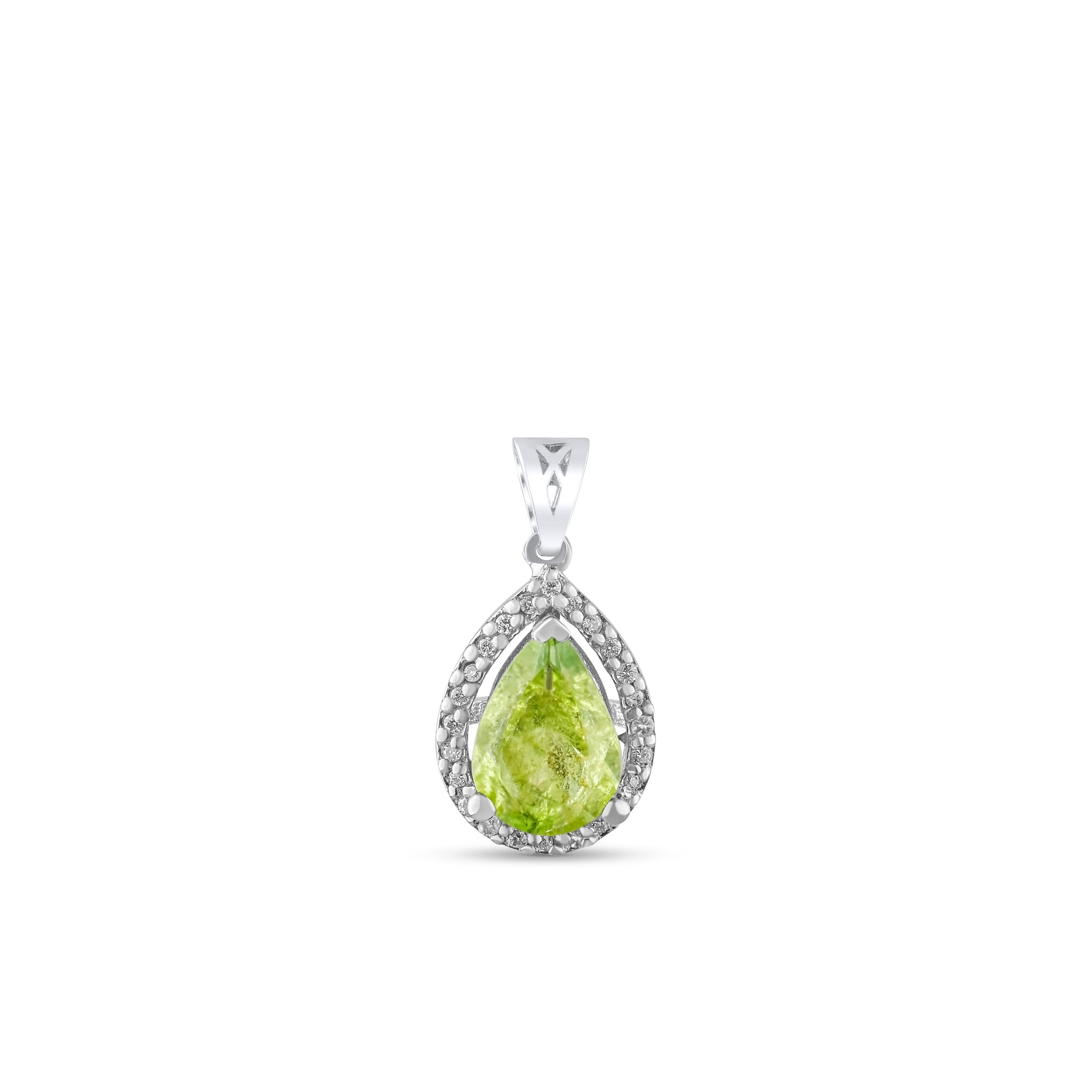 1.03 Carat Natural Diamond and Peridot Necklace – Fine Jewelry Design - Gold Stone Diamond